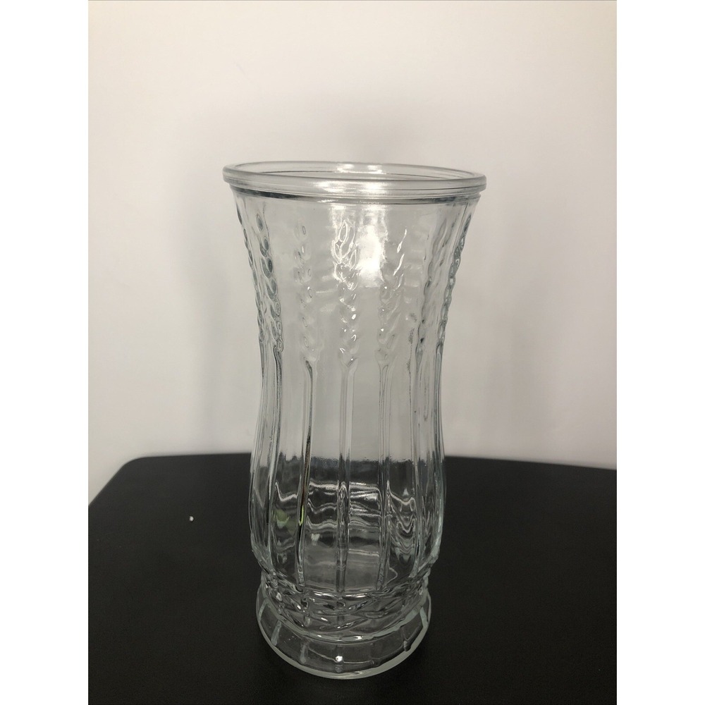 Large Clear Glass Vase, Classic Design, 8.5" Tall, Decorative Flower Vase‎
